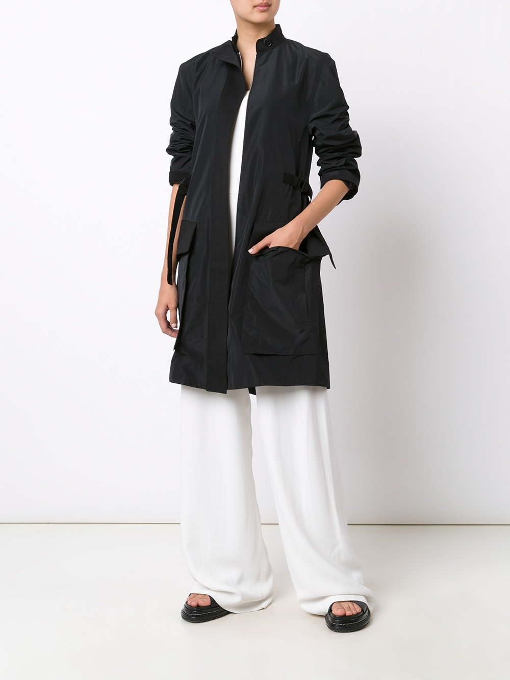 oversized flap pockets coat