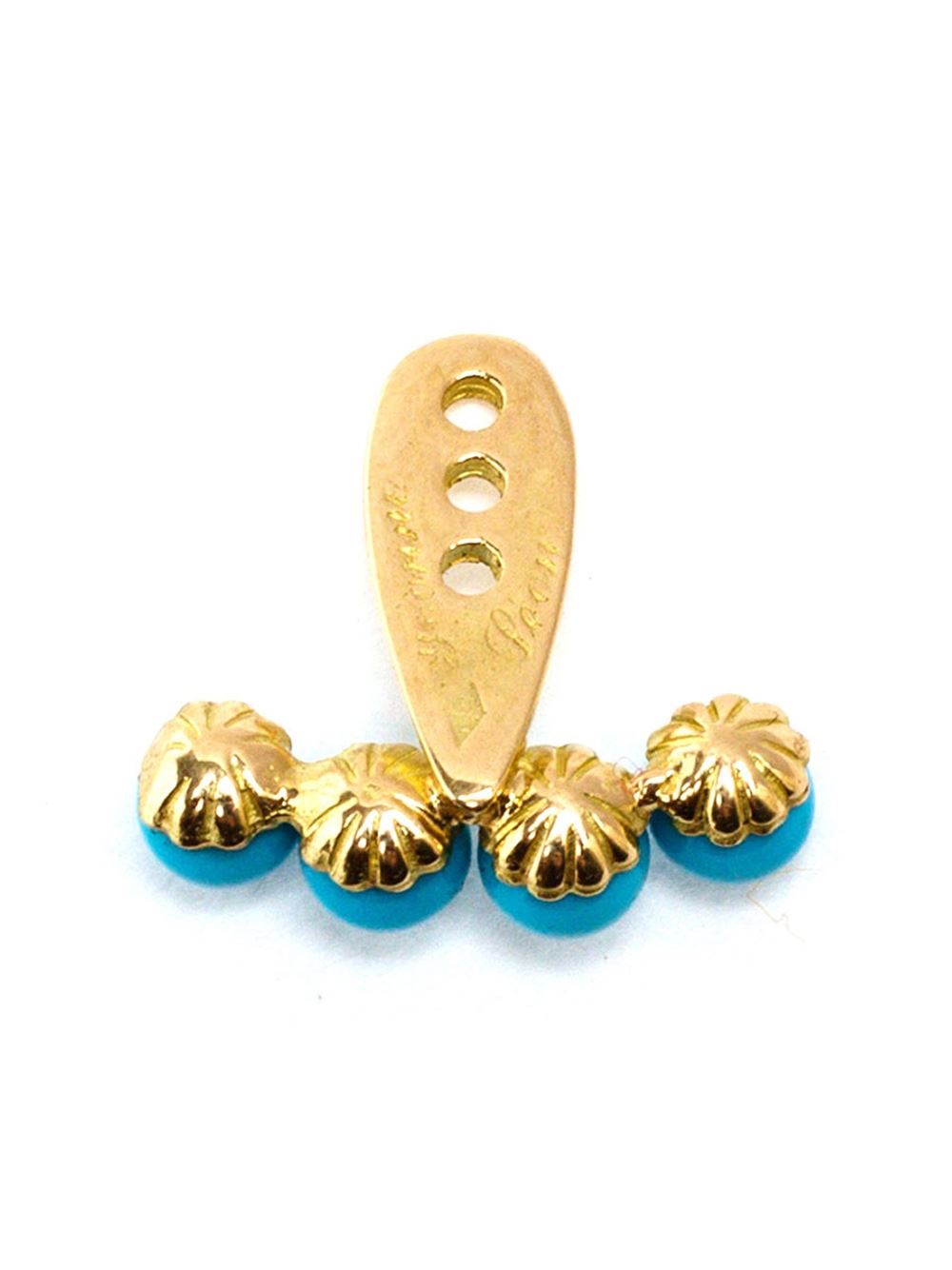 18kt yellow gold and turquoise lobe earring