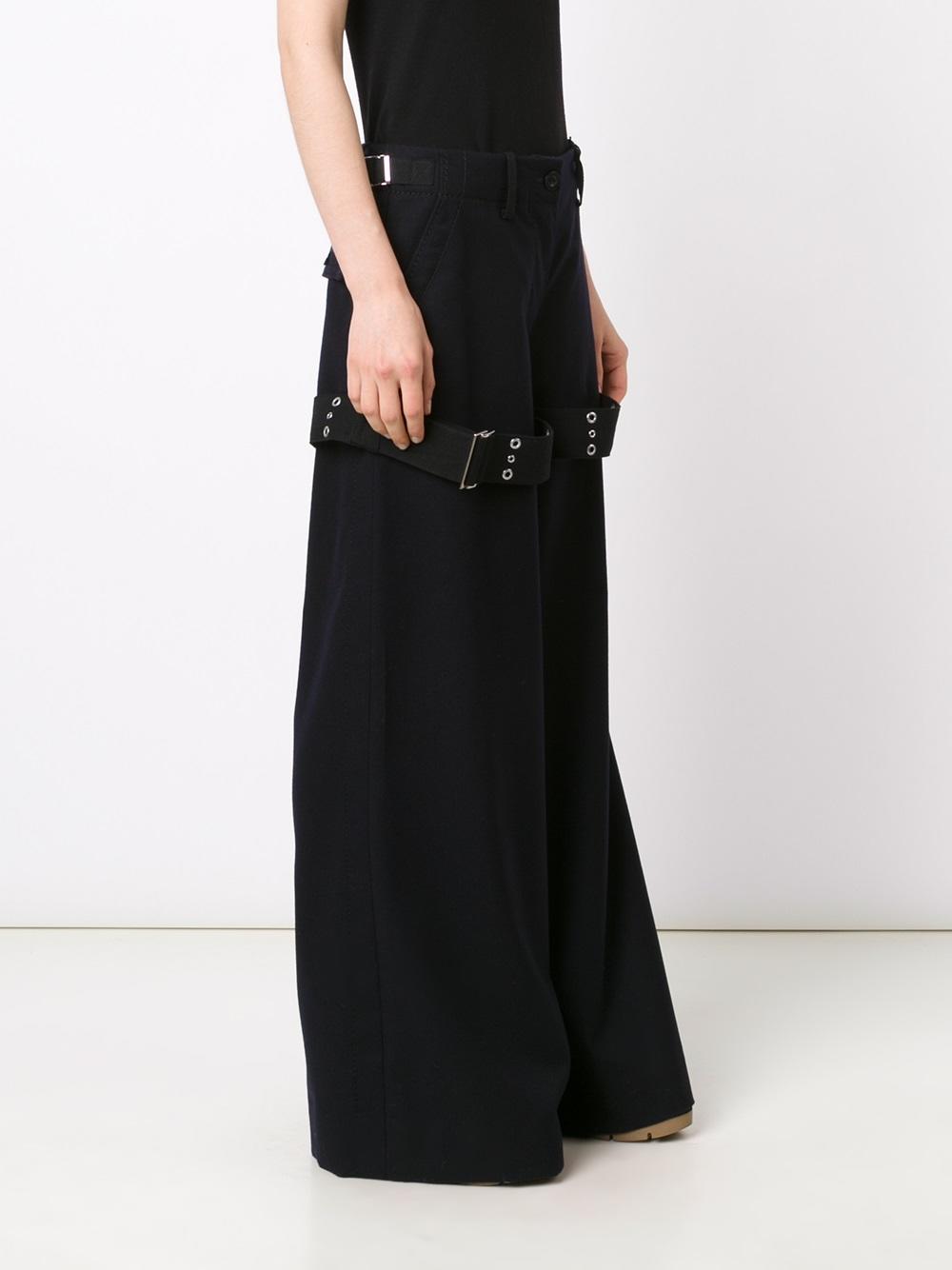 buckle strap palazzo pants