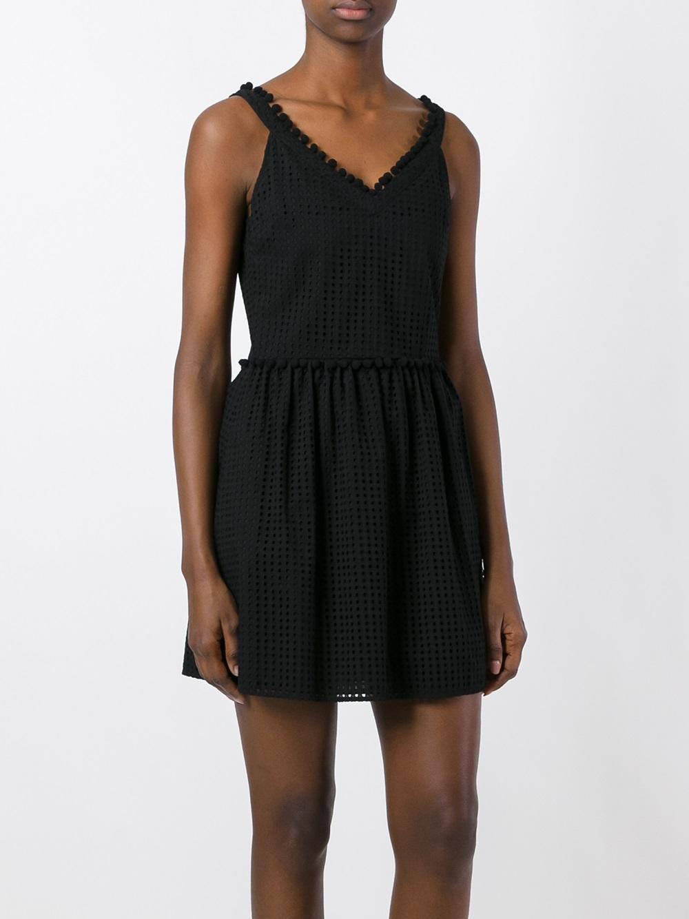 perforated mini dress