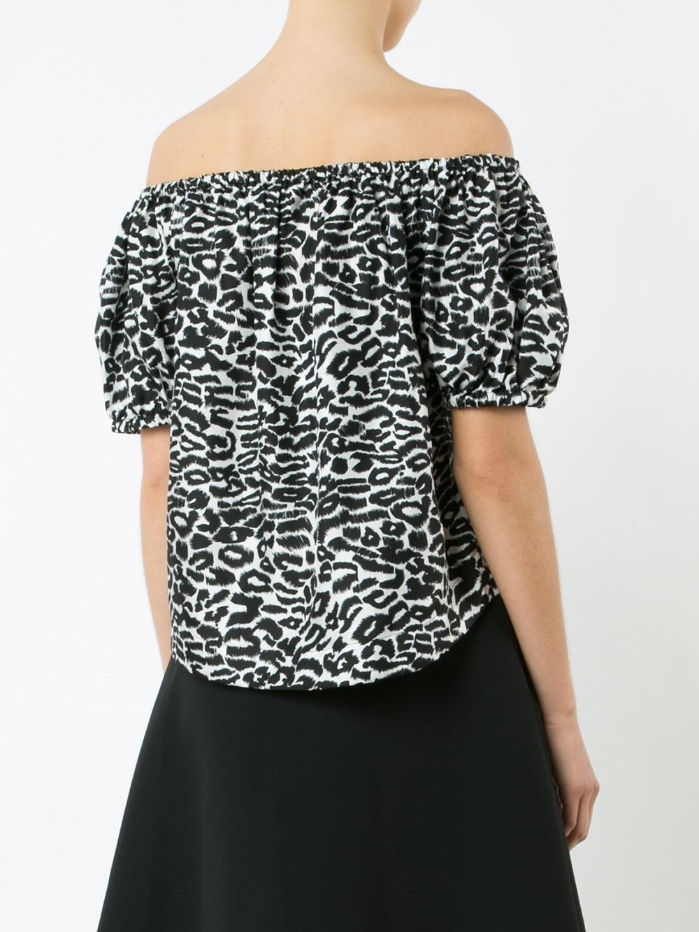 off-shoulders leopard print blouse