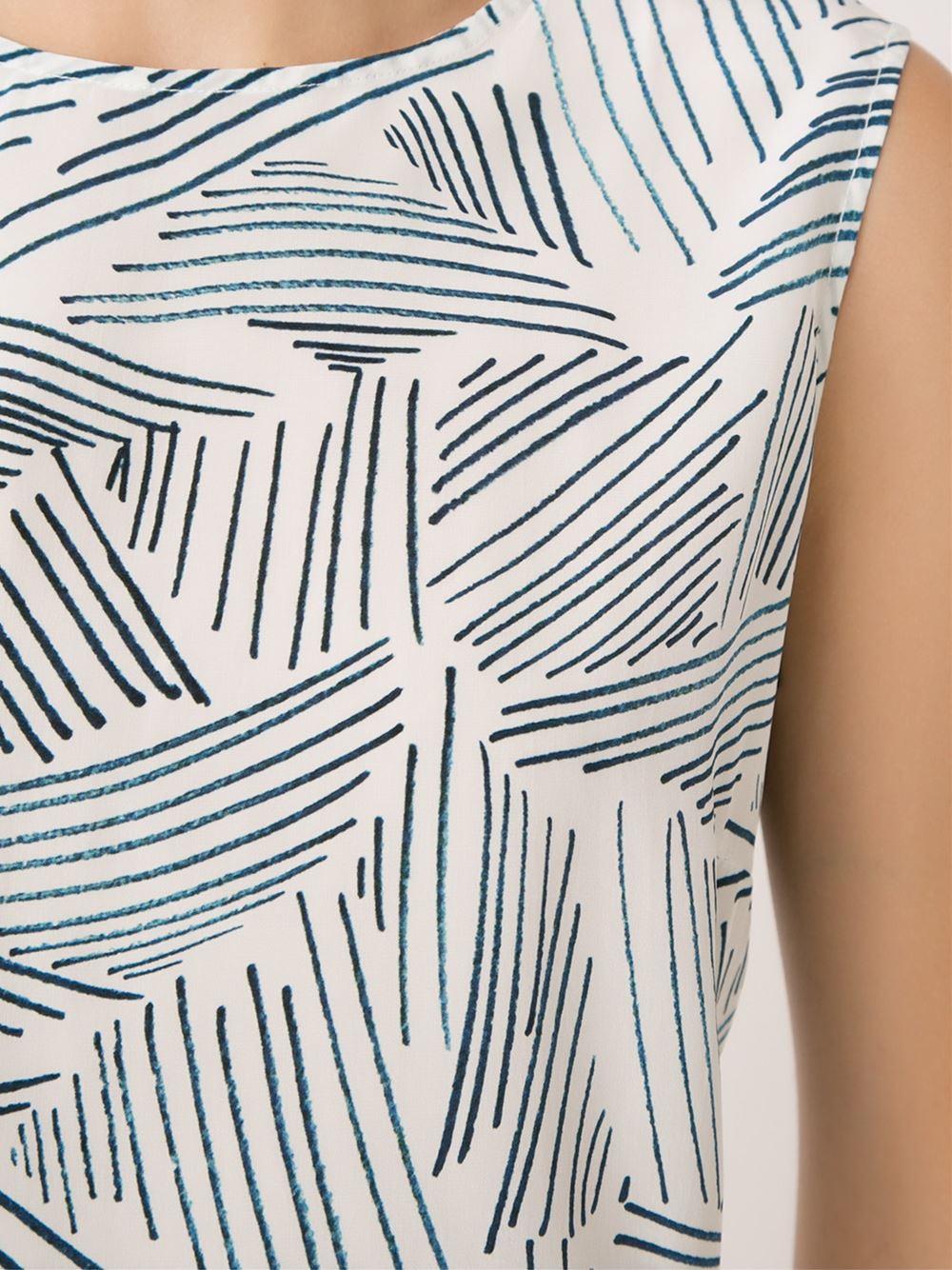 sleeveless printed blouse