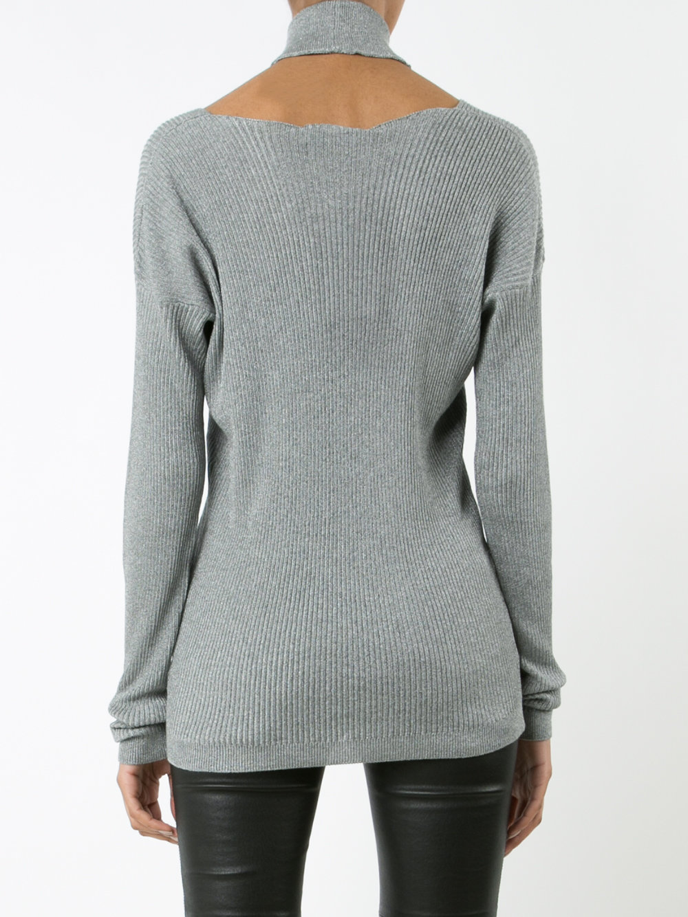 ribbed V-neck jumper