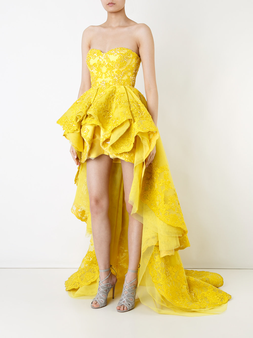 embellished hi-low gown 