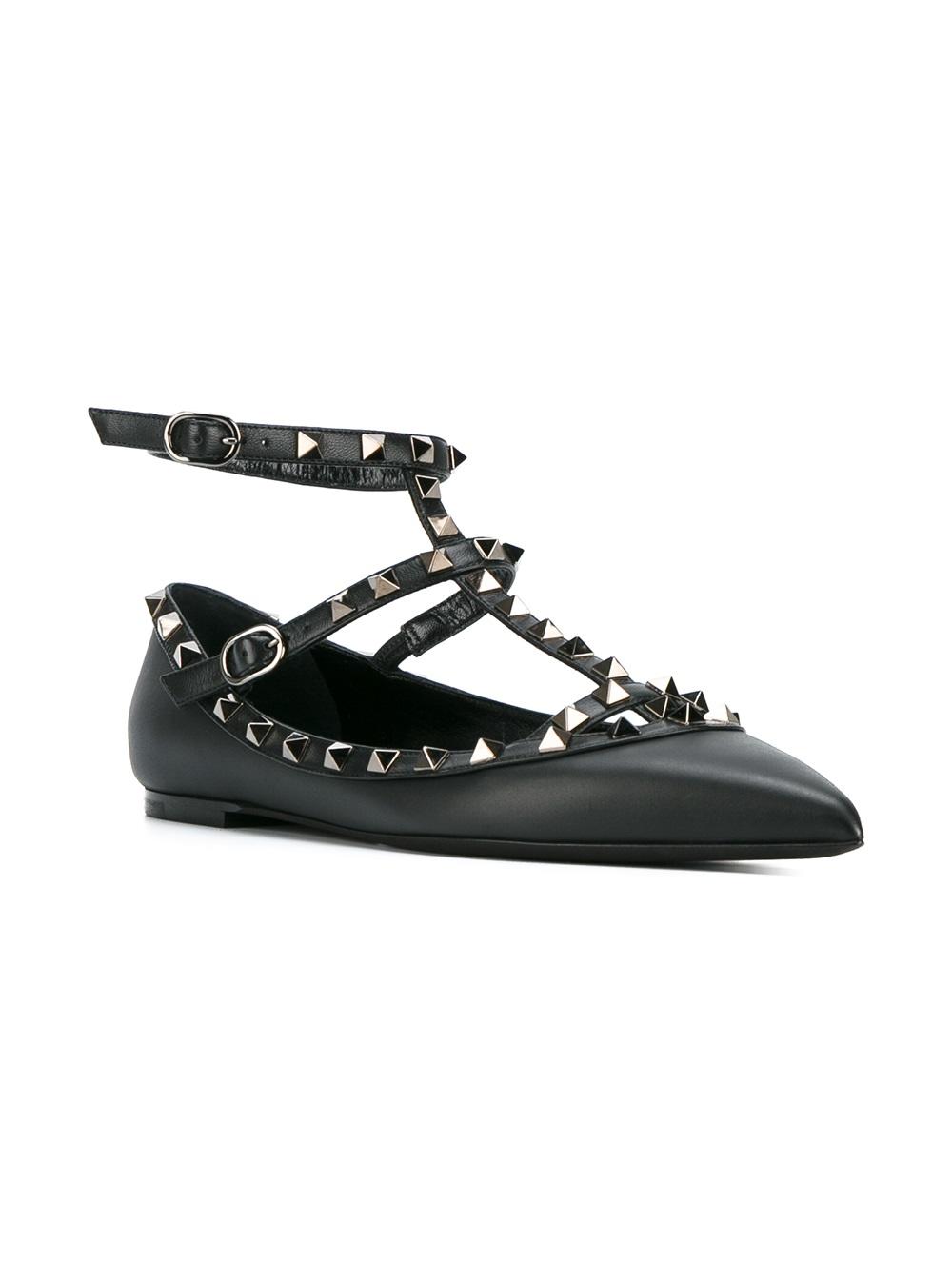 Valentino Garavani Rockstud Noir ballerinas