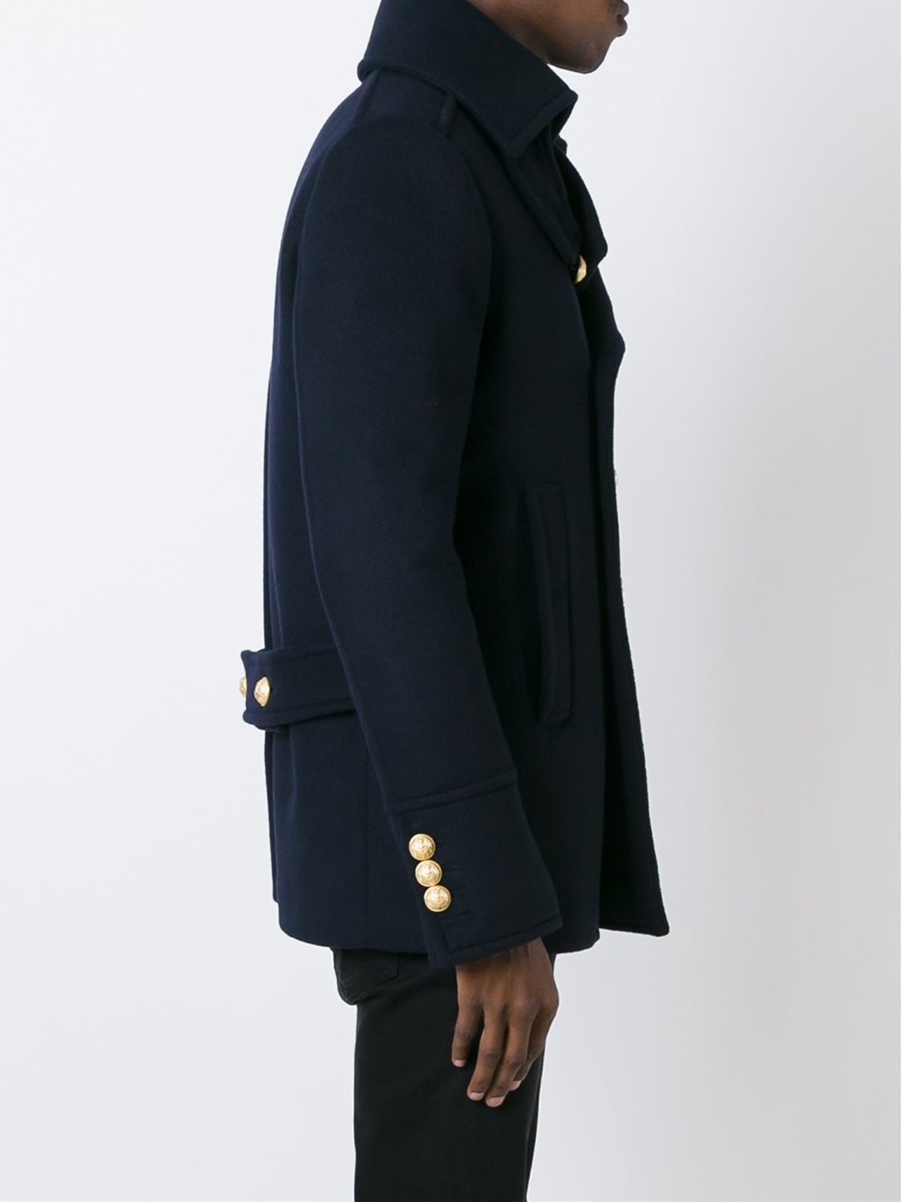 cropped double breasted overcoat