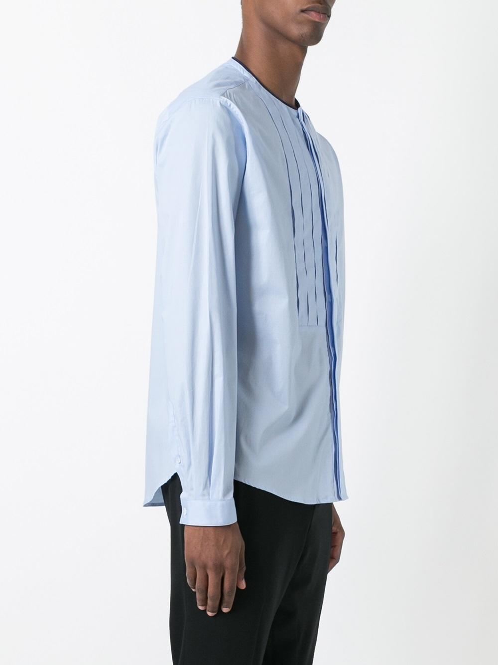 pleated bib shirt