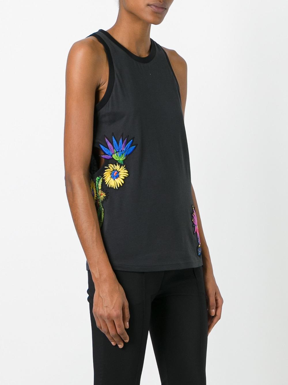 floral embroidered tank top