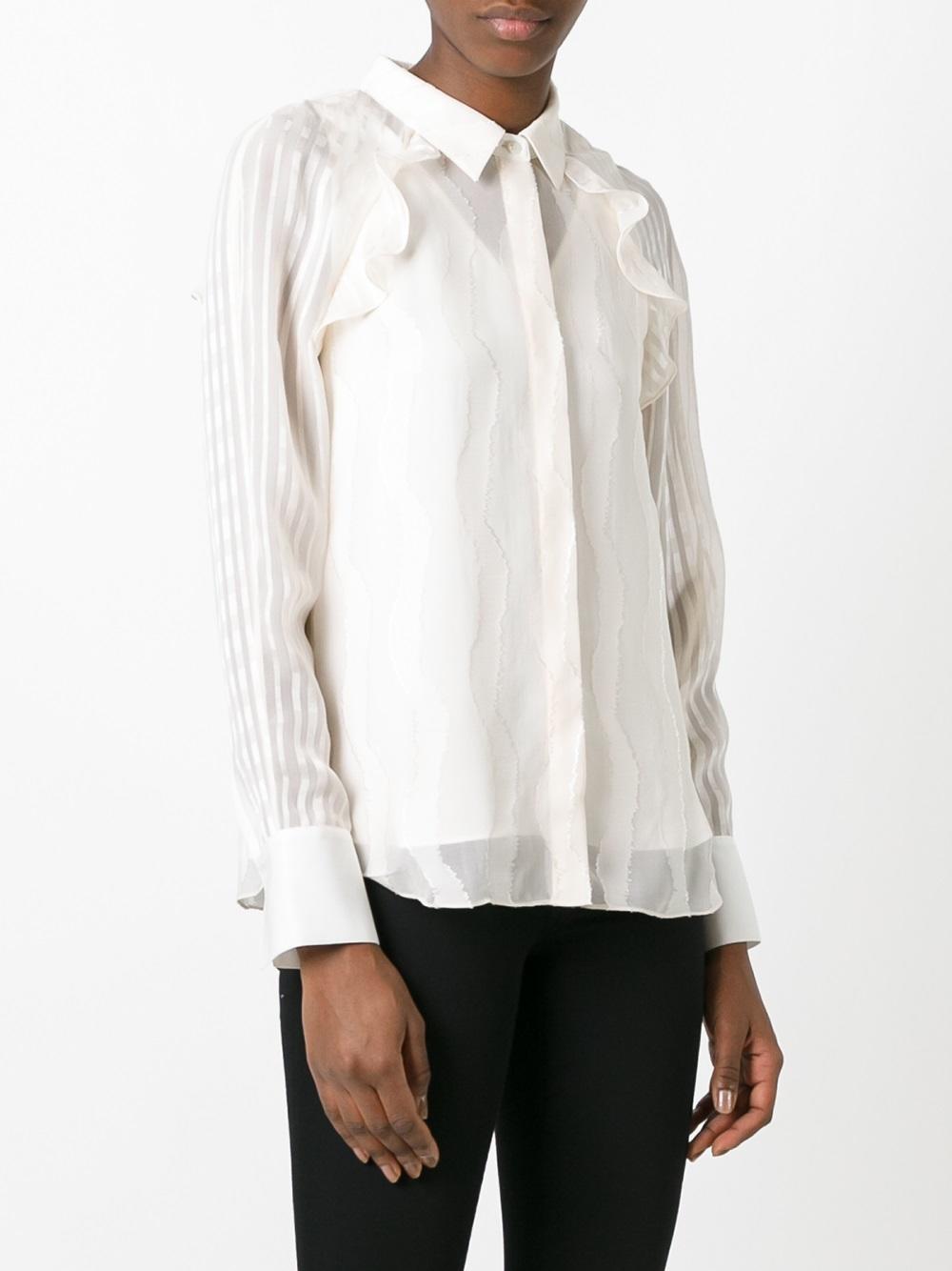 ruffled trim shirt