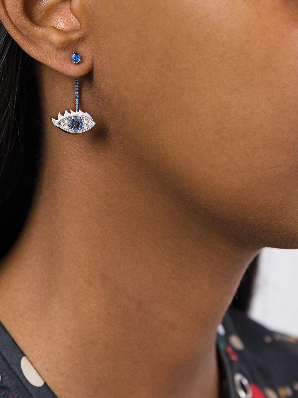 'Eyes on me' diamond and sapphire earrings