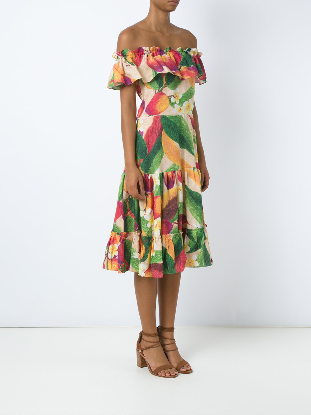 off the shoulder flared dress