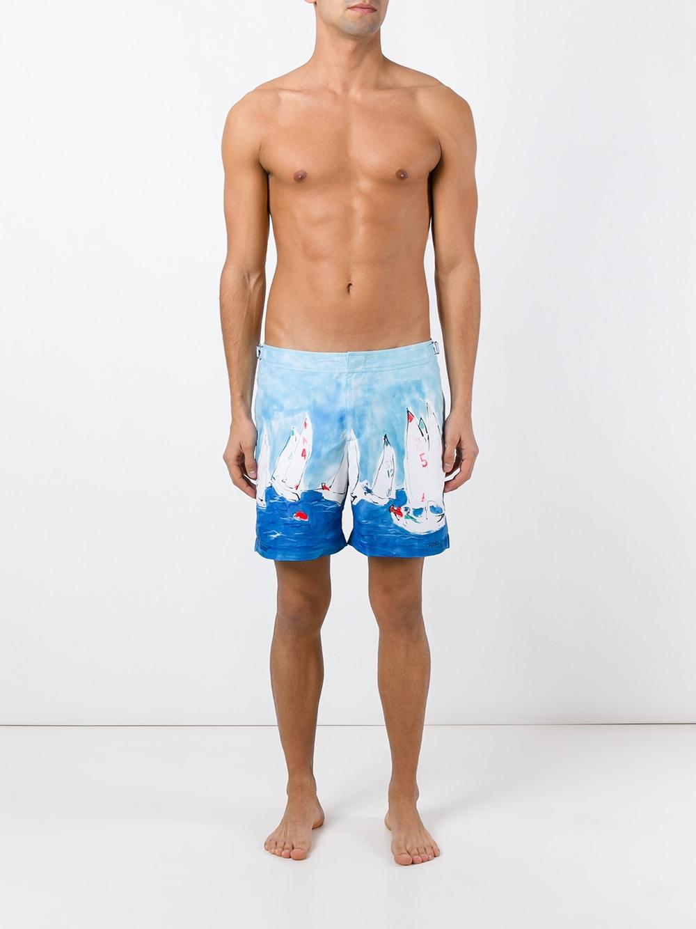 sailboat print swim shorts