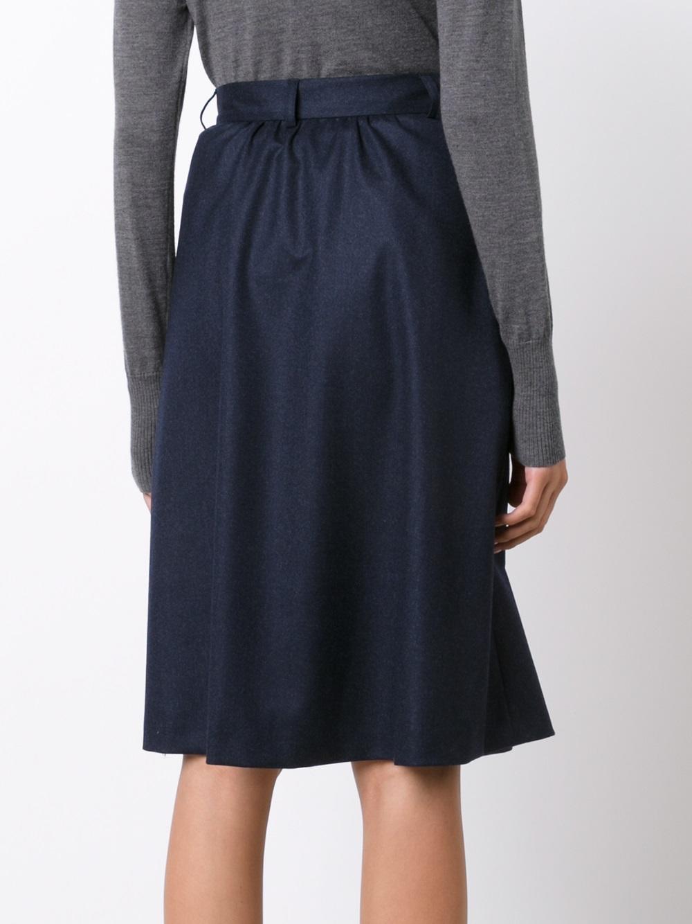 pleated A-line skirt