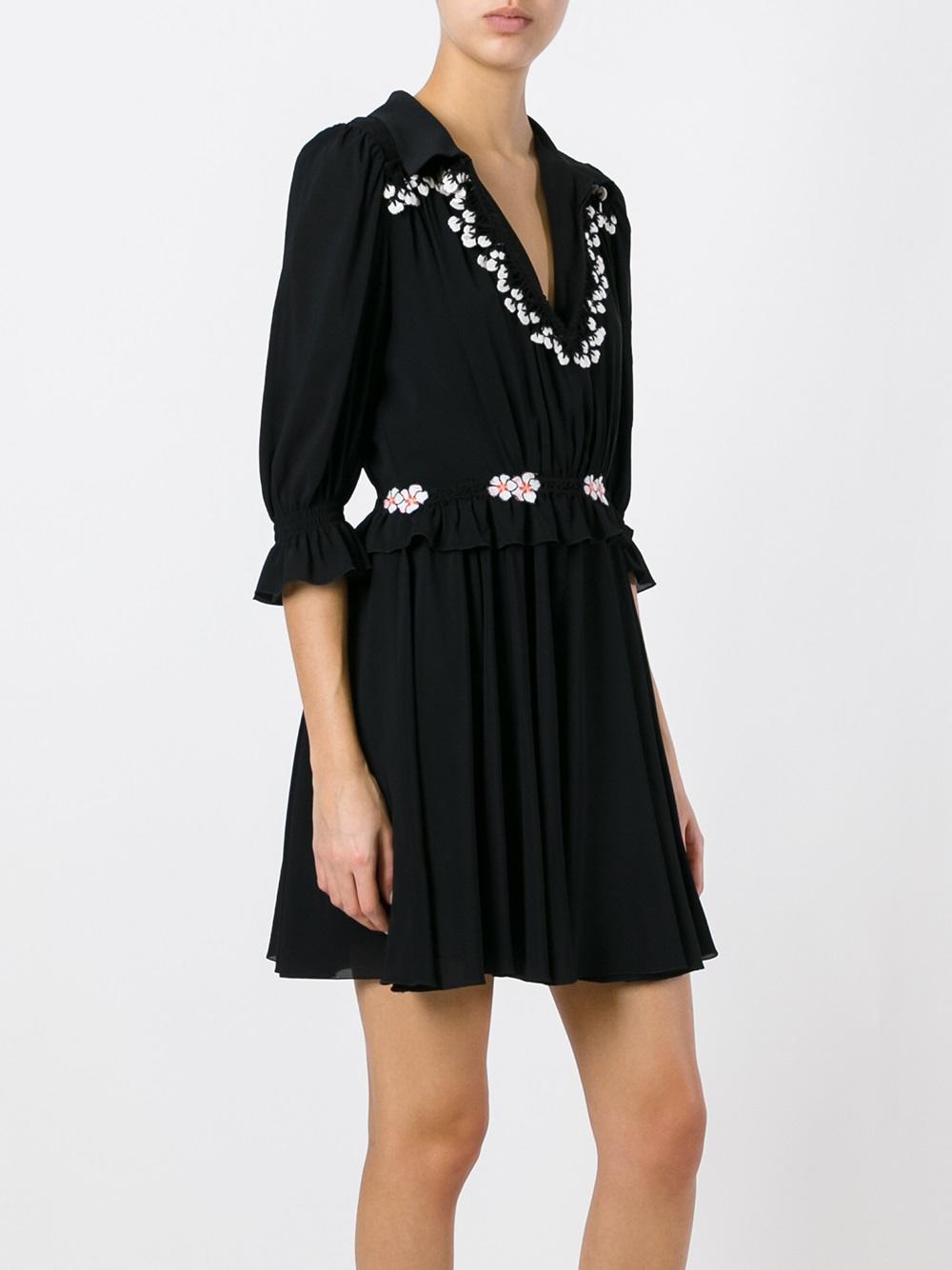 embroidered ruffle dress 