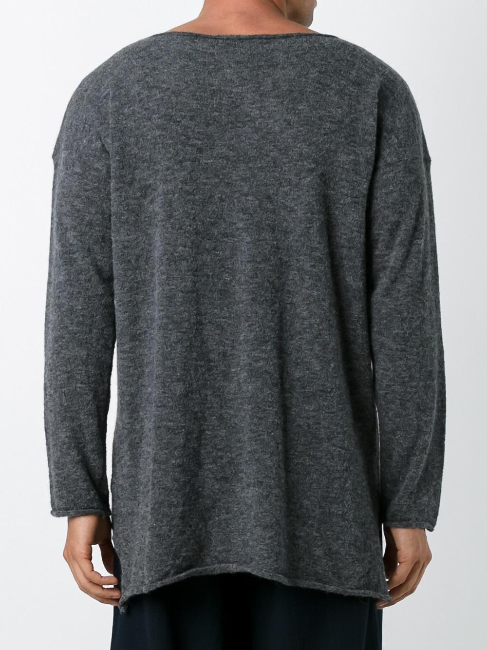 raw edge tail hem jumper