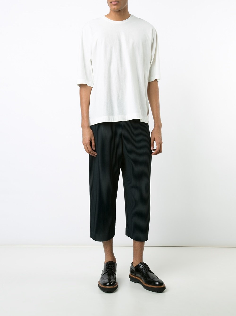 pleated cropped trousers 