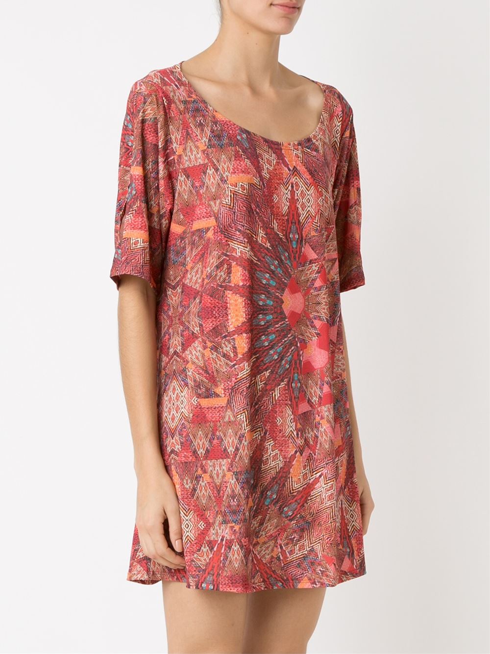 round neck printed dress