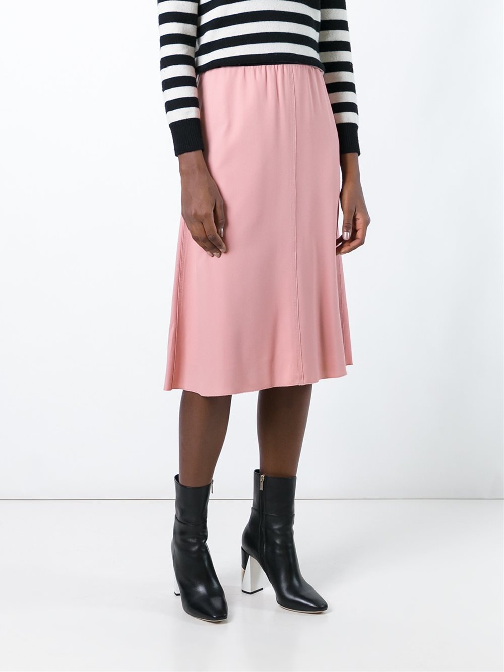 elasticated waistband A-line skirt