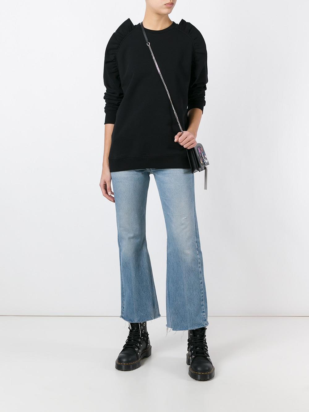 ruffled detail sweatshirt