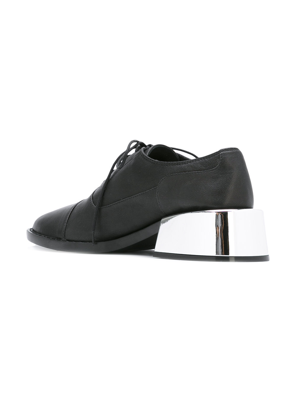 metallic heel oxford shoes