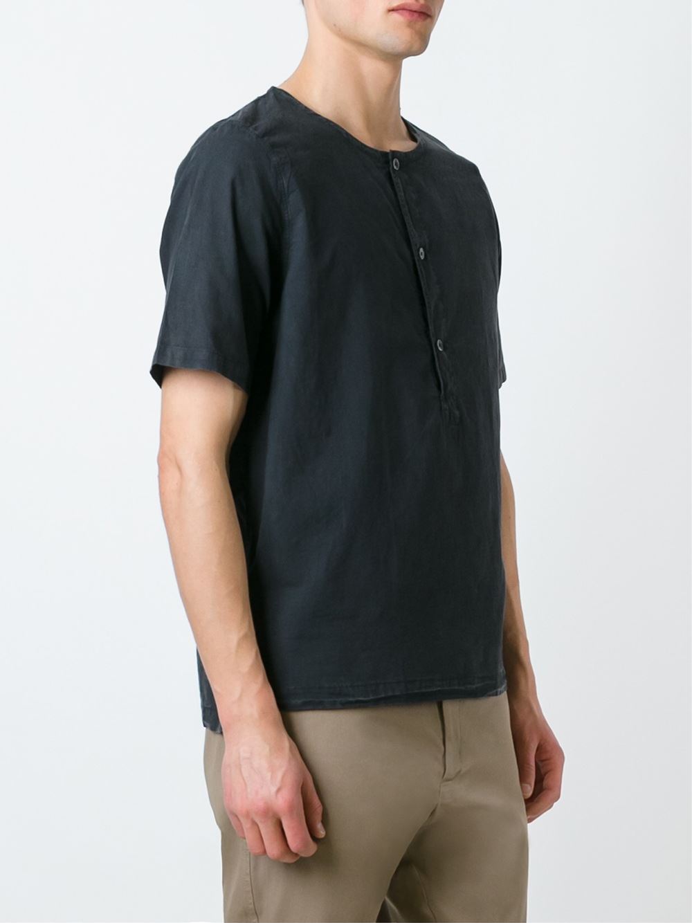 'Weaved Henley'T恤