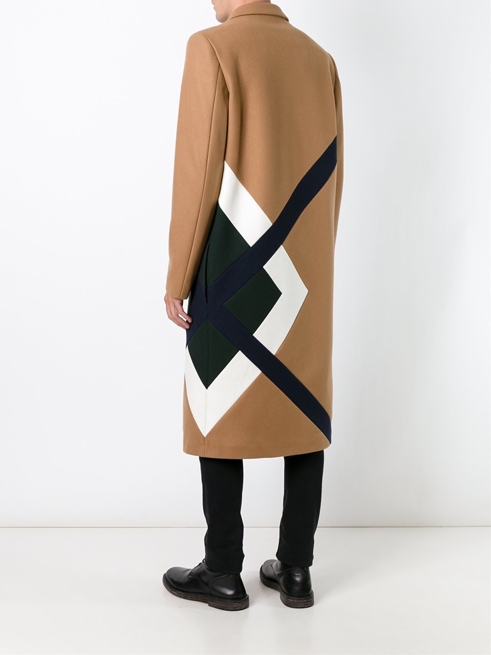 large plaid single breasted coat