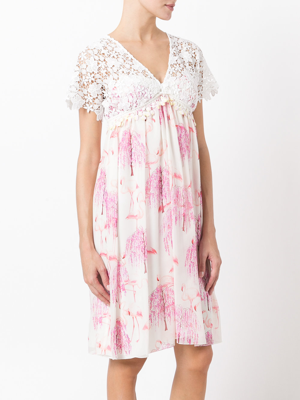 flamingos print dress 