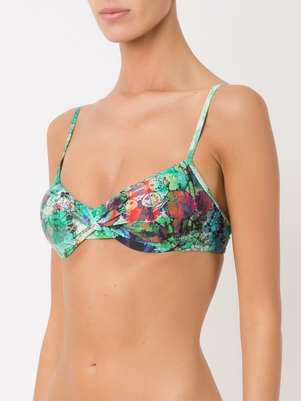 abstract print bikini top