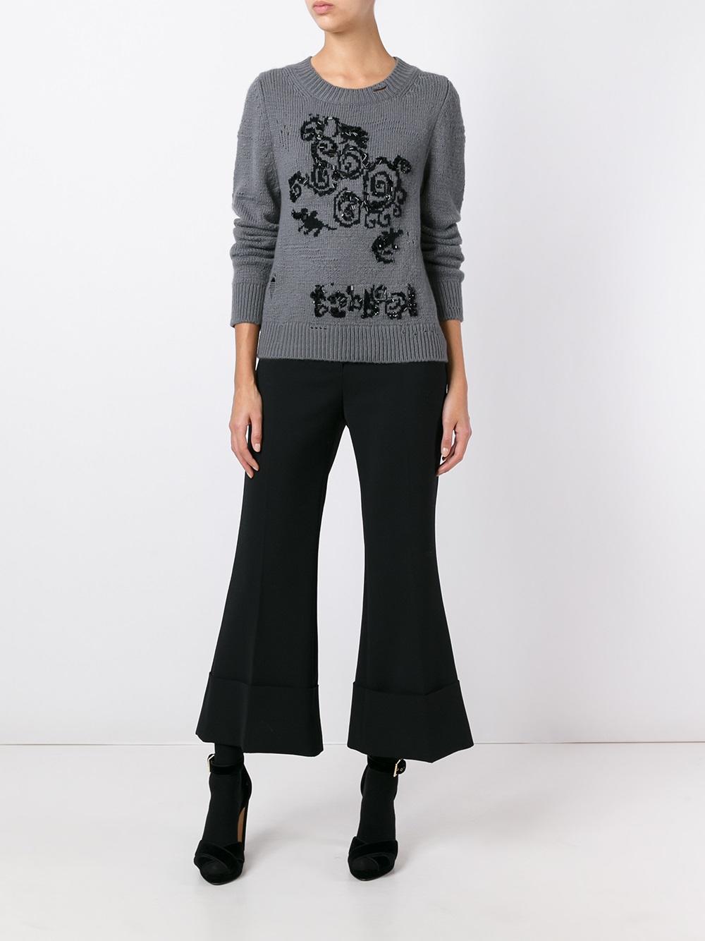 distressed knit jumper