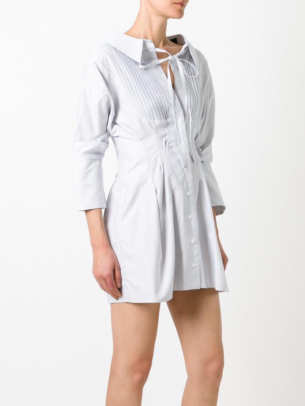 gathered shirt dress 