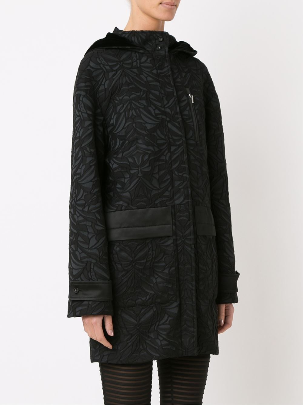 hooded jacquard jacket