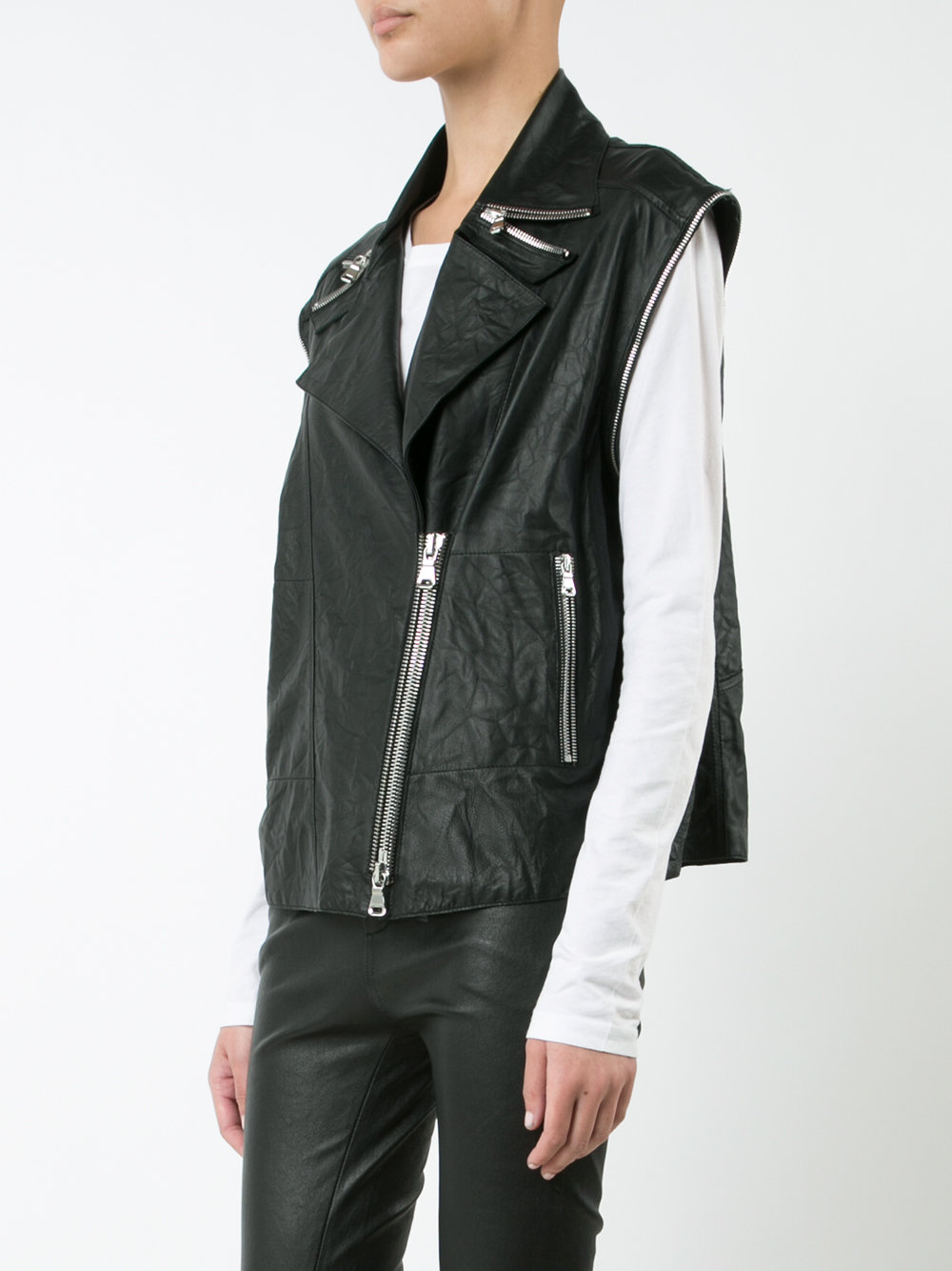 sleeveless biker jacket