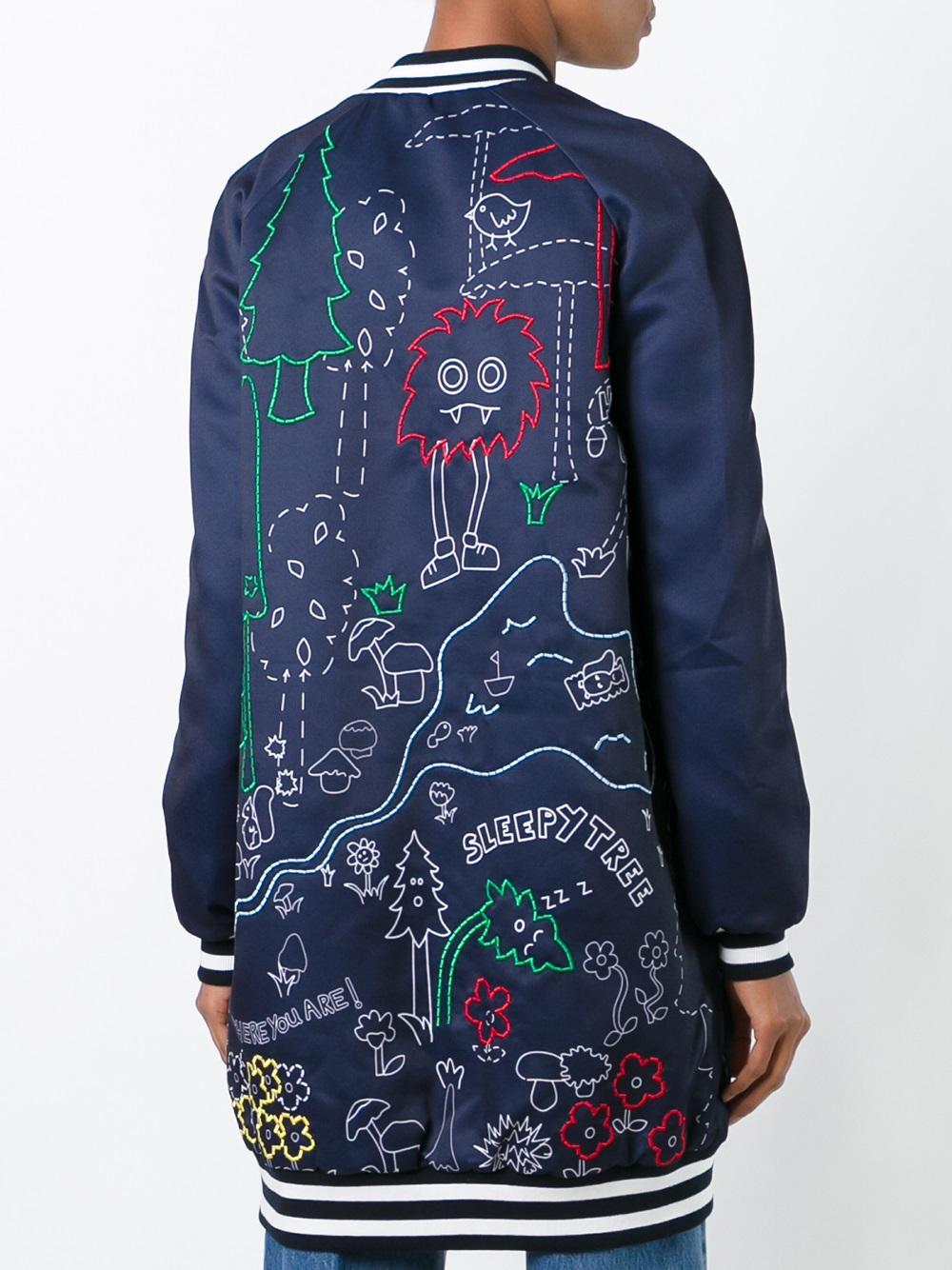 printed single breasted coat