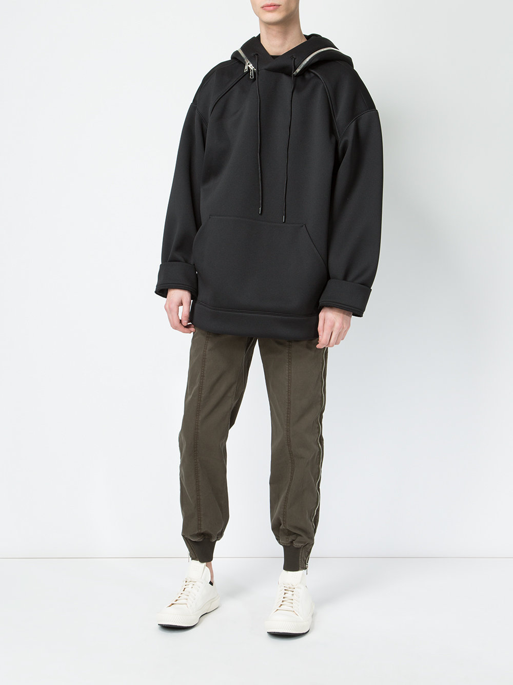 zipped detail hoody