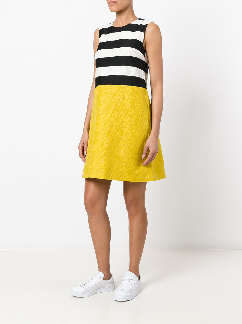 striped flared dress