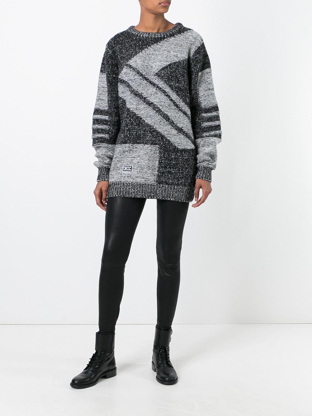 diagonal knit jumper