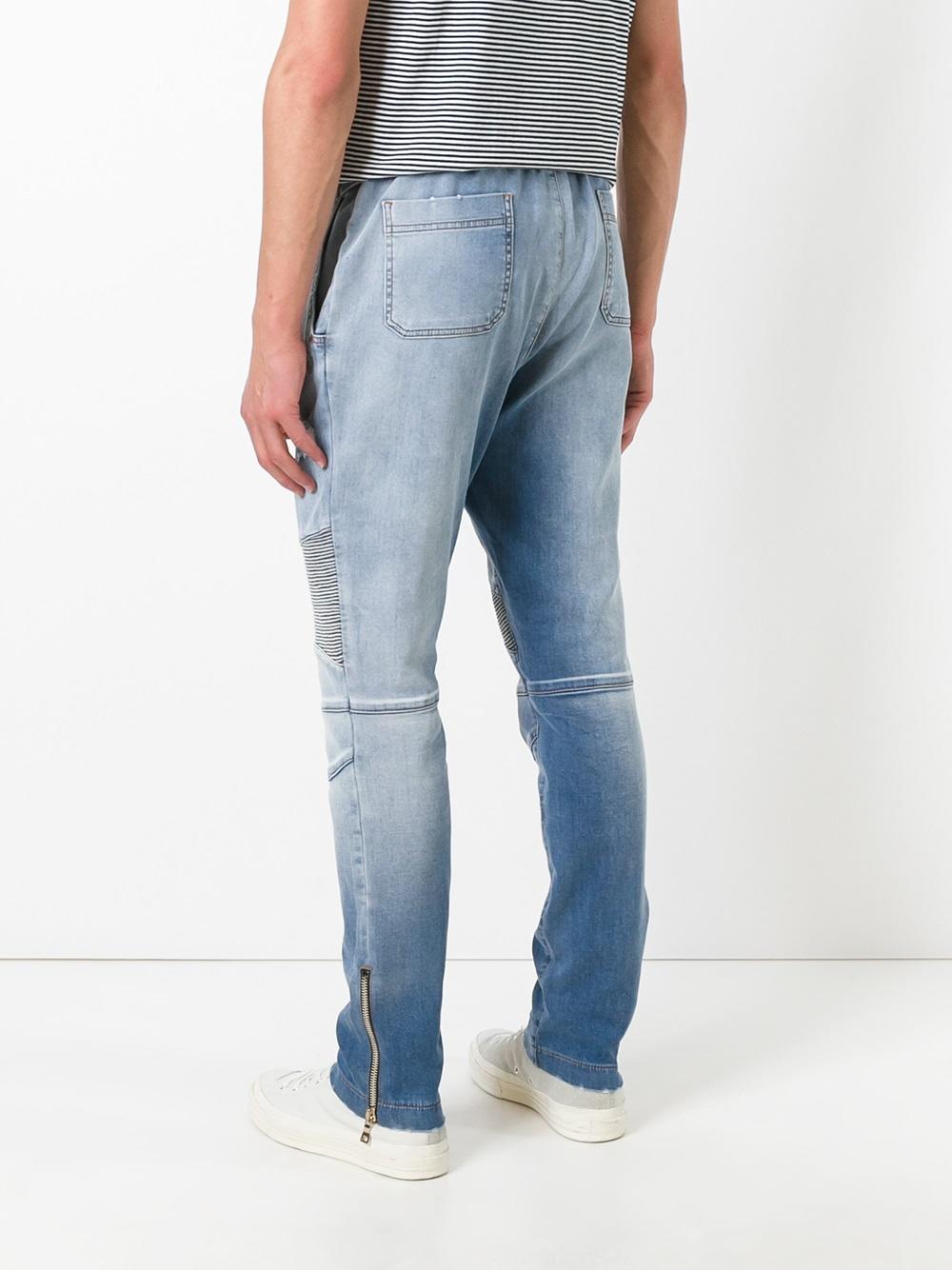 denim biker track pants