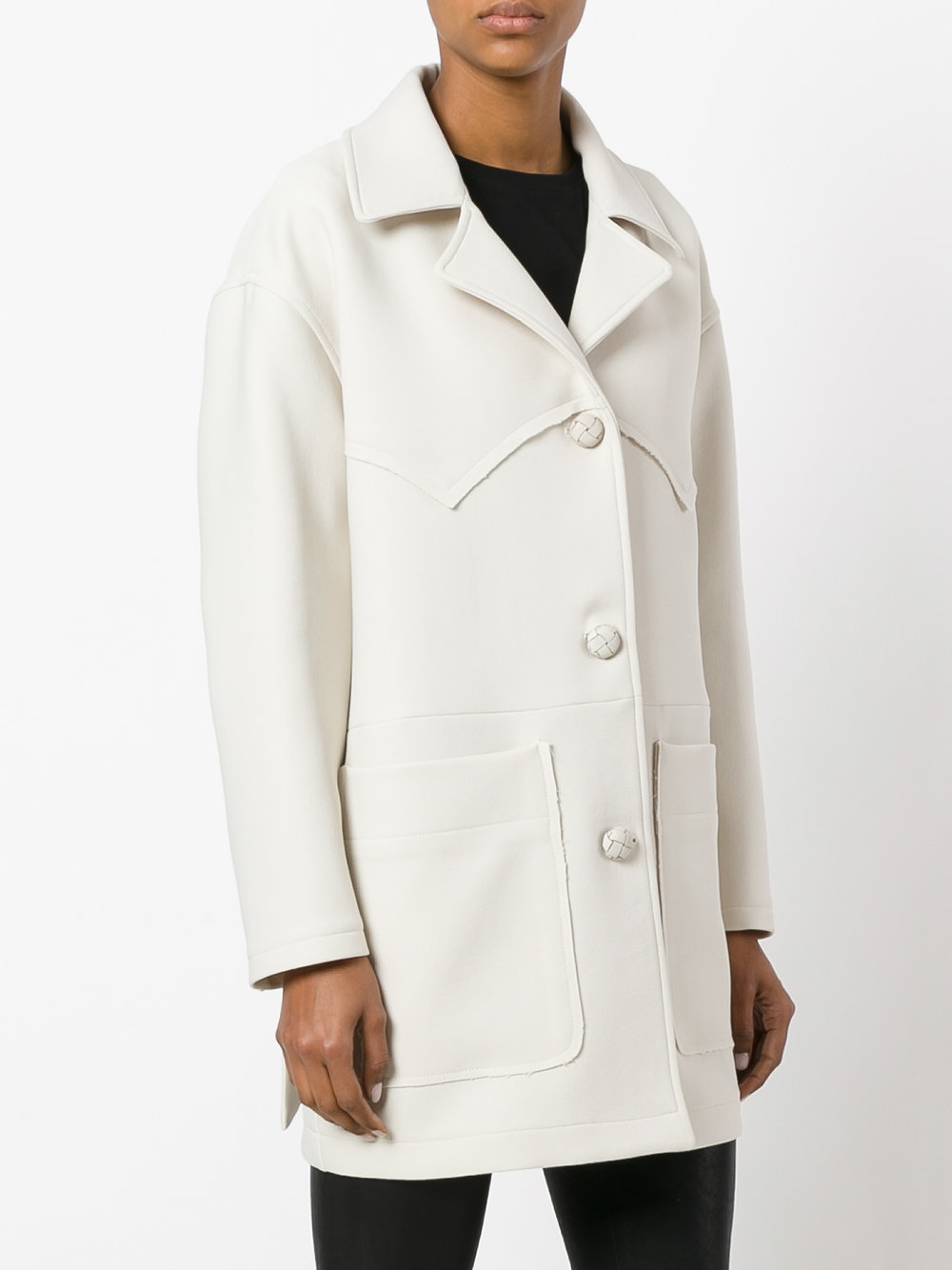 crepe single breasted short coat