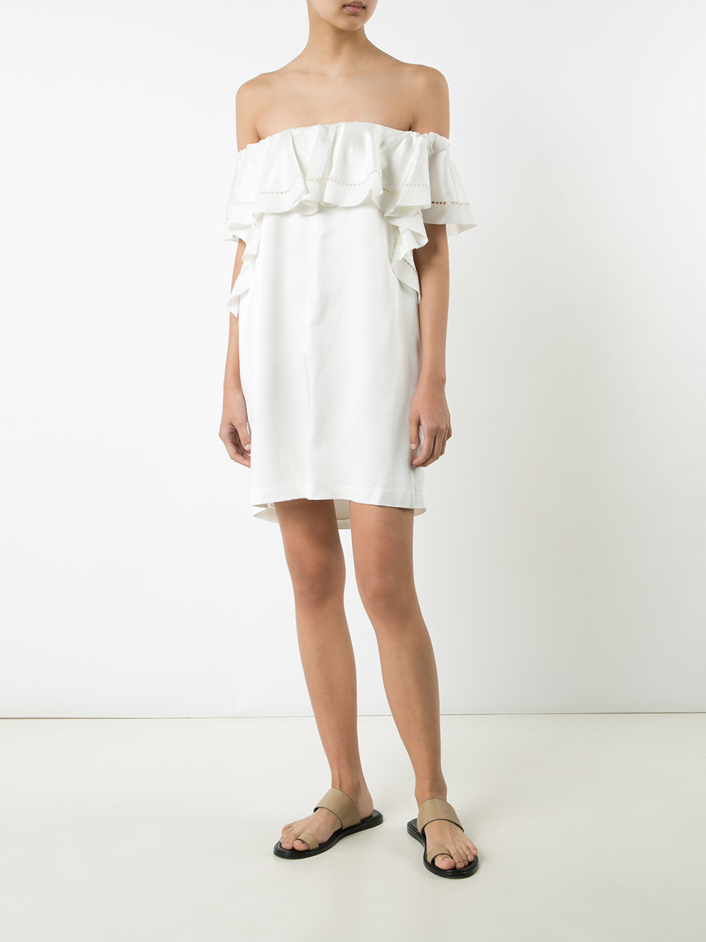 ruffled off the shoulder dress