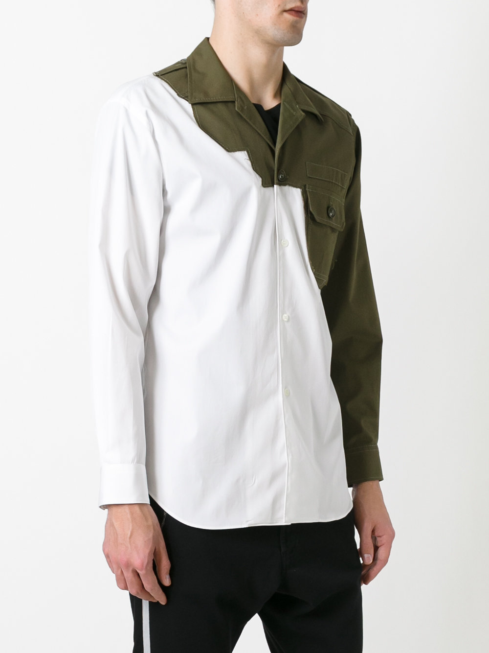 chest pocket assembled shirt