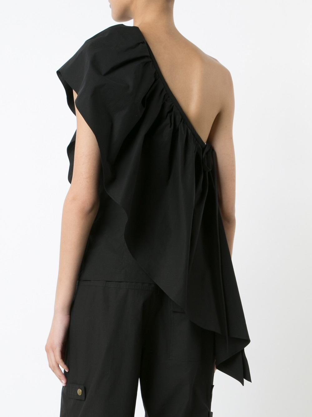 asymmetric ruffle tank