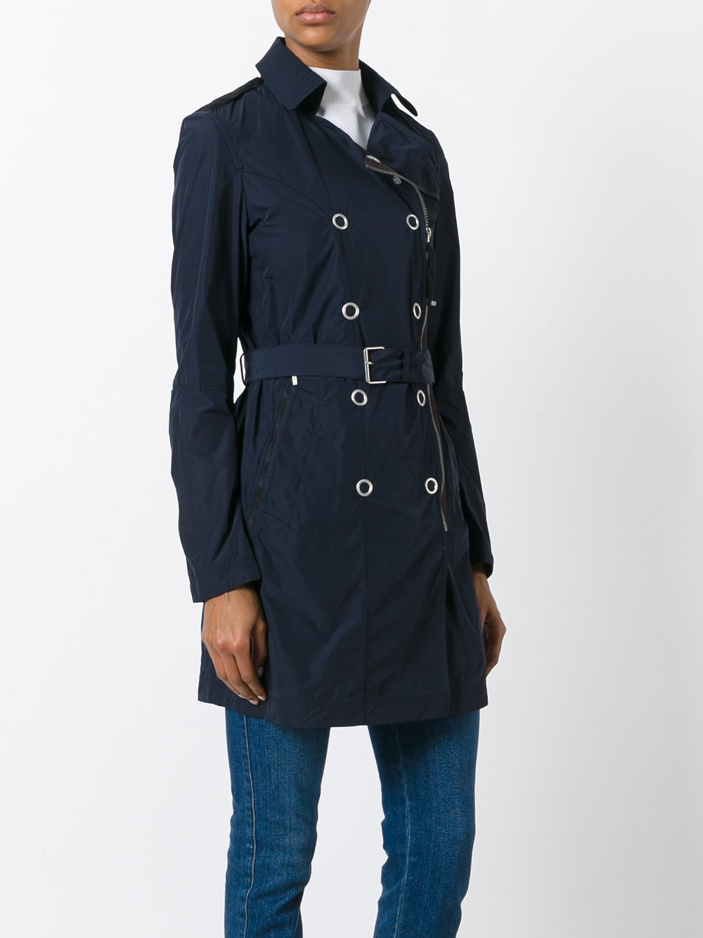 dislocated zip trenchcoat