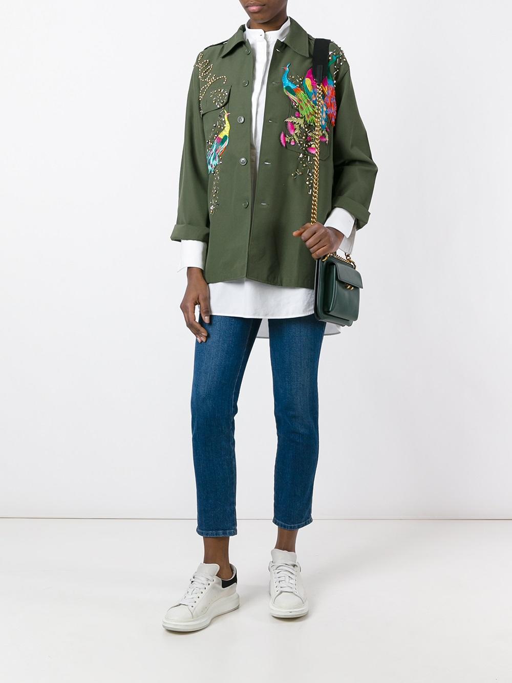 peacock embroidered jacket