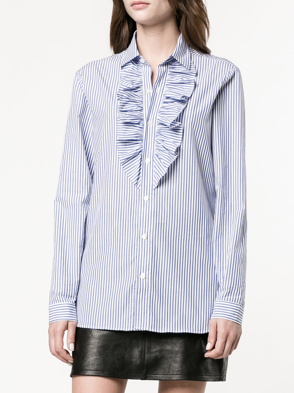 ruffle stripe long sleeve shirt 