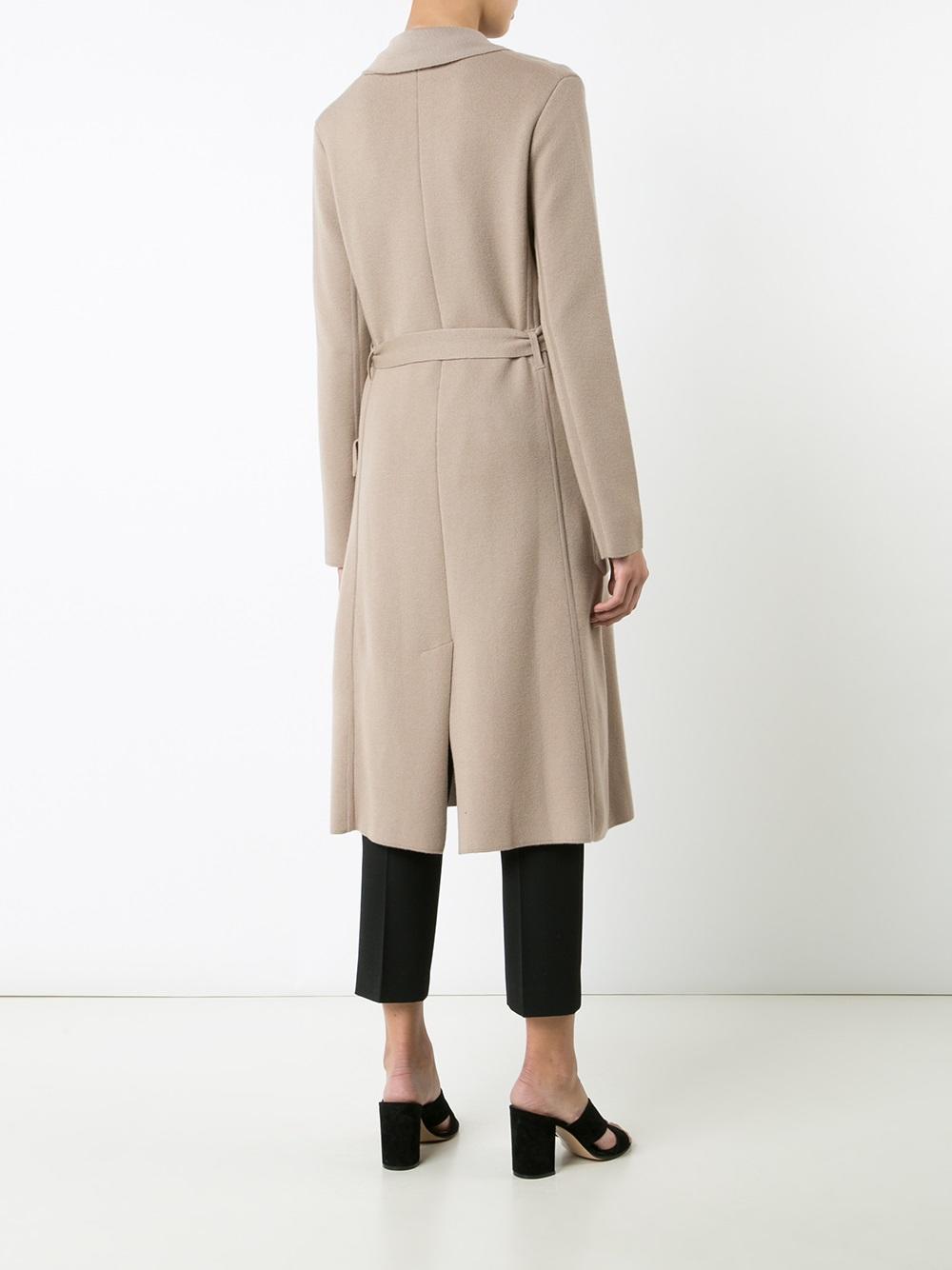 double breasted knit trenchcoat