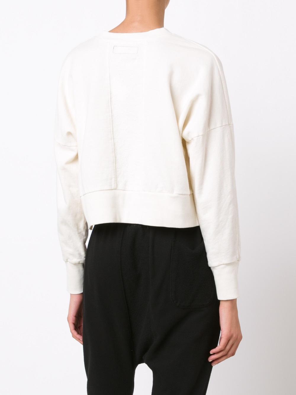 v neck cropped sweatshirt