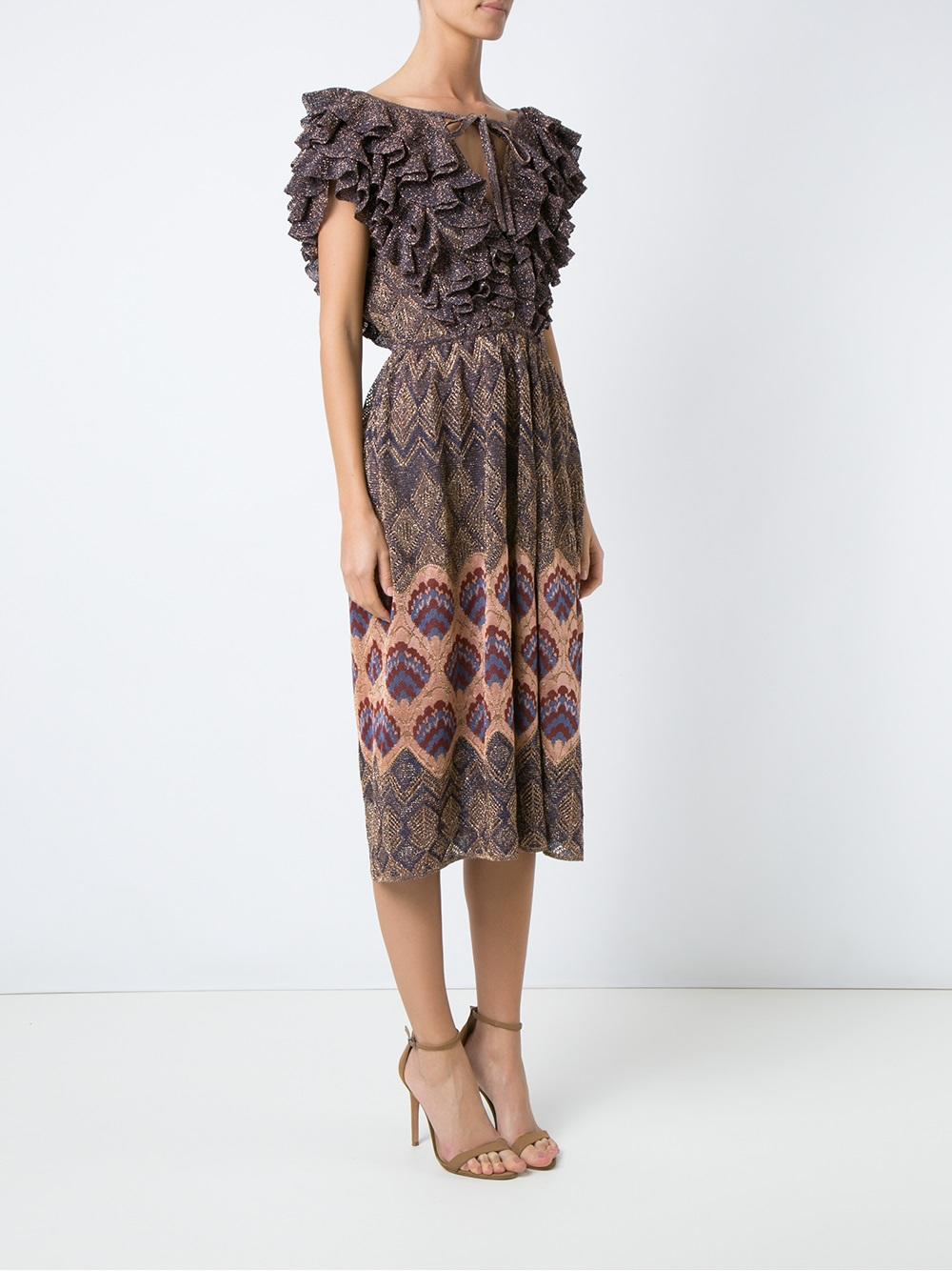 ruffled knit dress