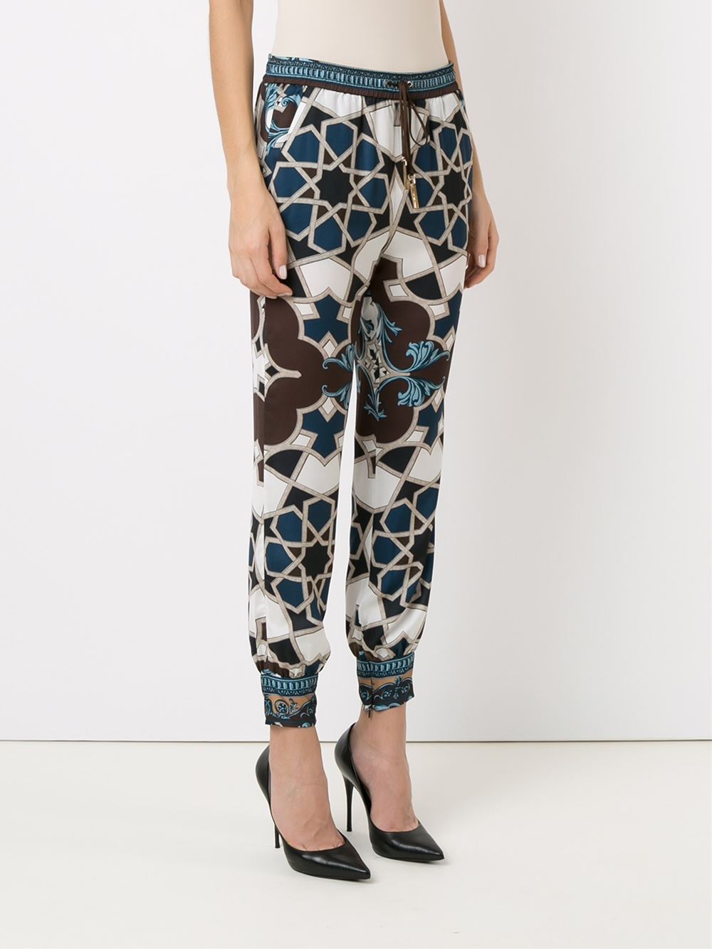 geometric print track pants
