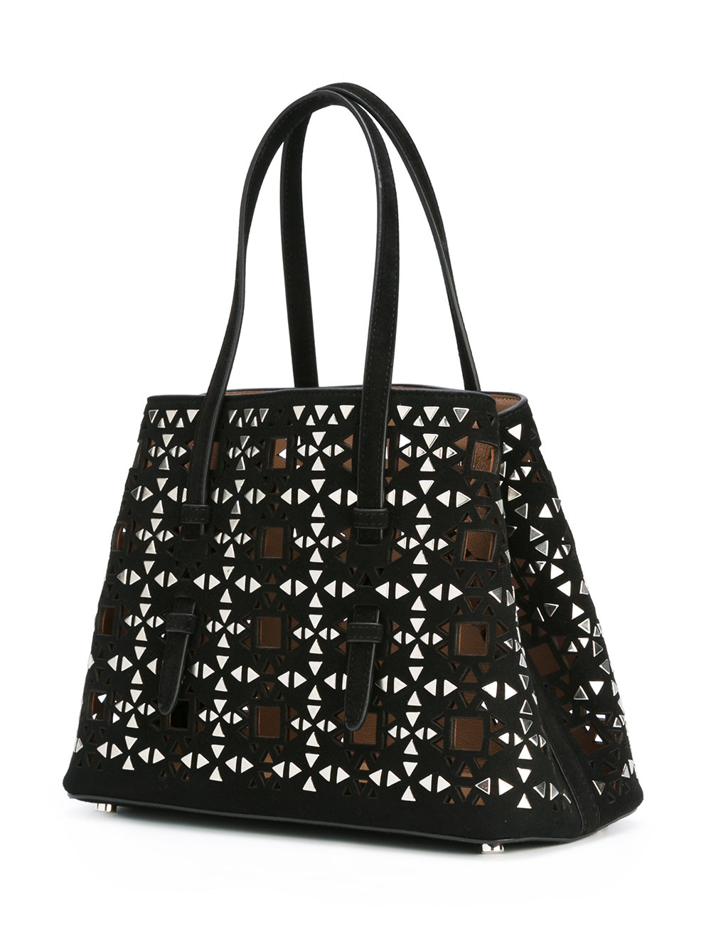 laser cut studded tote