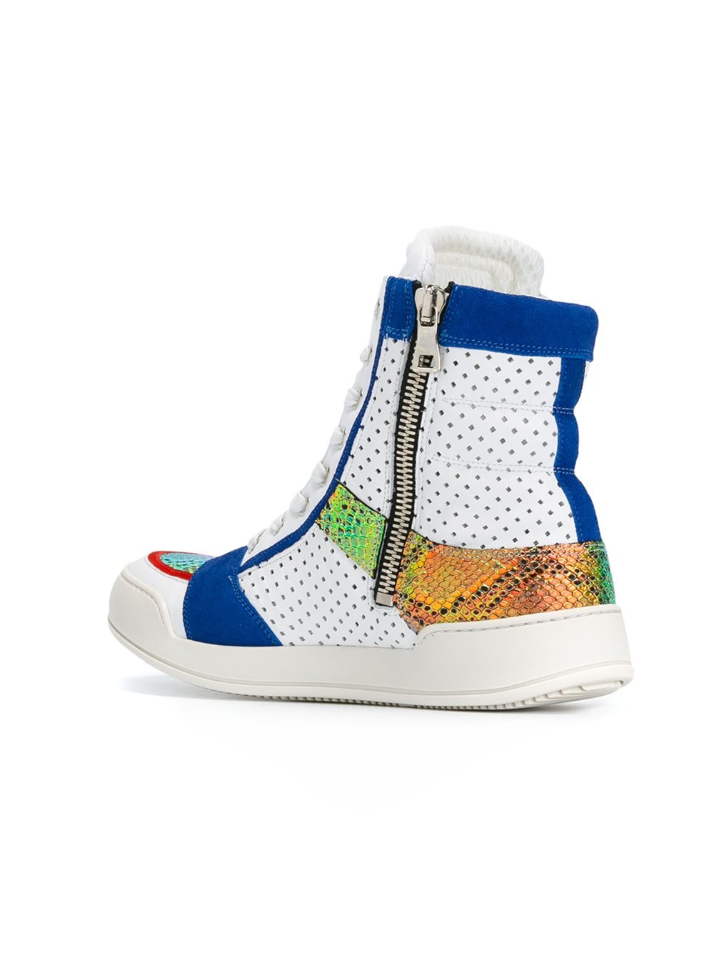 punch hole hi-top sneakers